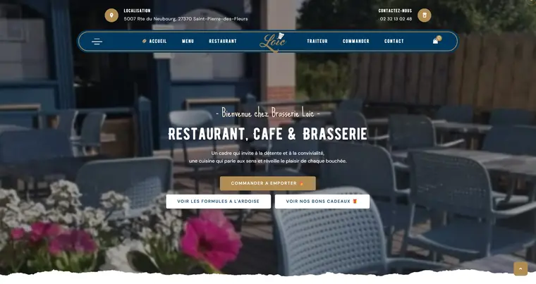 Capture d’écran du site vitrine réalisé pour la Brasserie Loïc