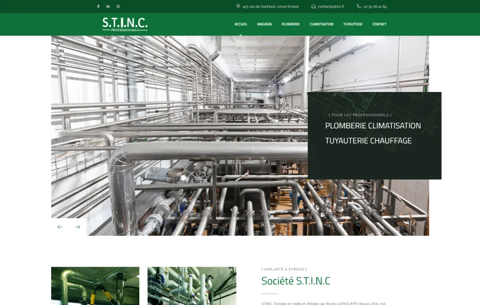 Site STINC réalisé par Maxima Design
