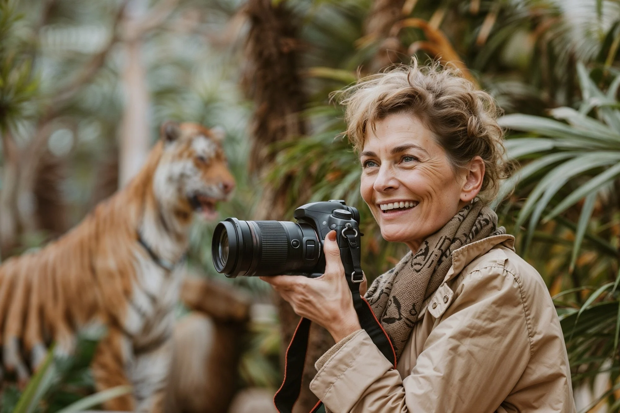 Visiteur dans un zoo, illustration d'un site internet loisirs